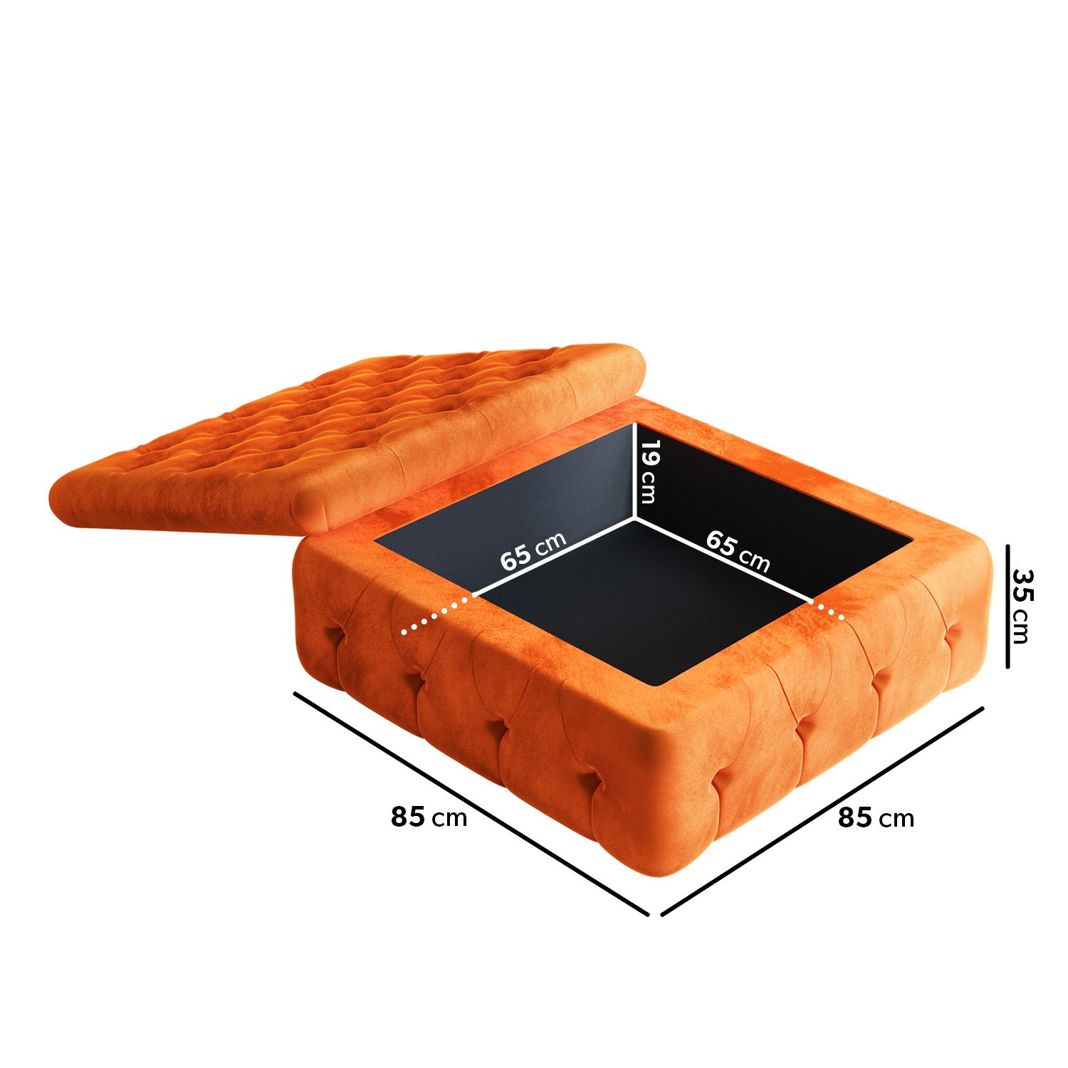 Read more about Large orange velvet storage footstool payton